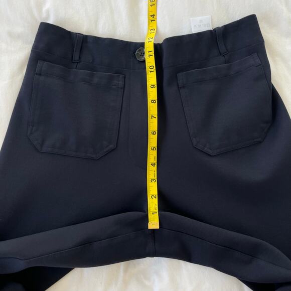 Quince Ultra-Stretch Ponte Cropped Wide Leg Pants in Navy Blue, Size 12 - Picture 6 of 11